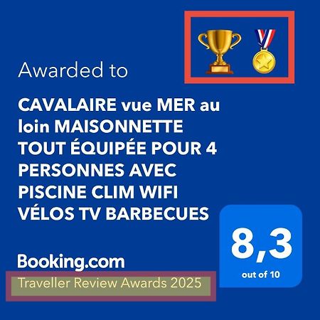 Cavalaire Vue Mer Au Loin Maisonnette Tout Equipee Pour 4 Personnes Avec Piscine Clim Wifi Velos Tv Barbecues Екстериор снимка